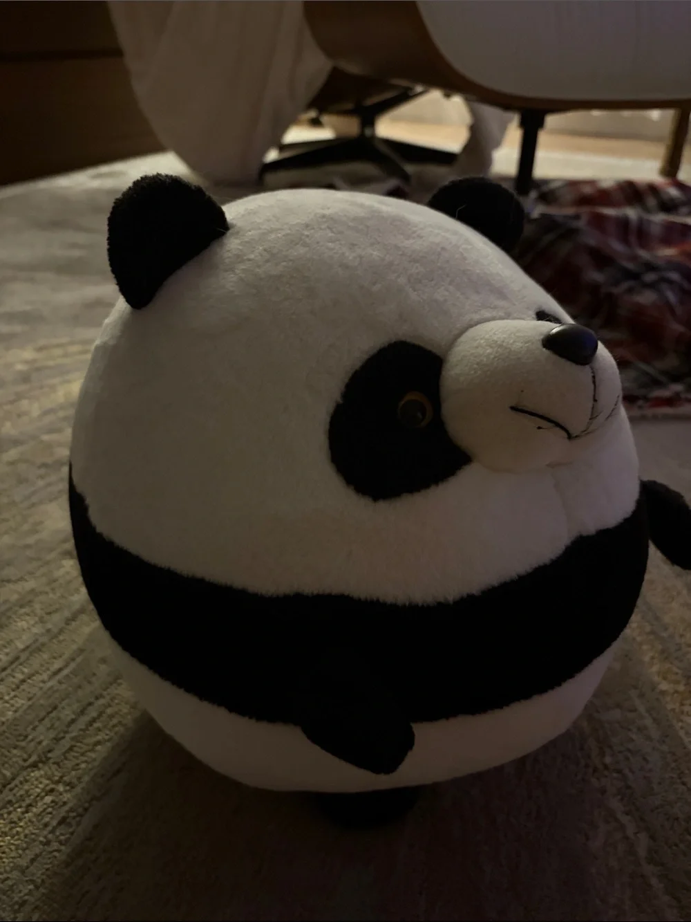 Plush Panda Decorative Accent Pillow - Black & White
